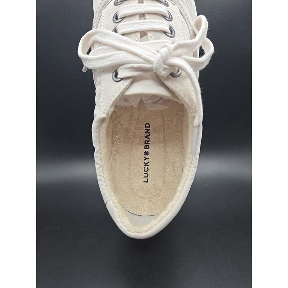 Lucky Brand Womens Katori Sneaker Wind Chime White Nylon Low Top Shoes 8.5M - Picture 4 of 5